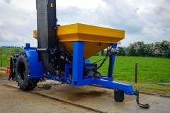 Blue and Yellow Stone Cart diagonal view
