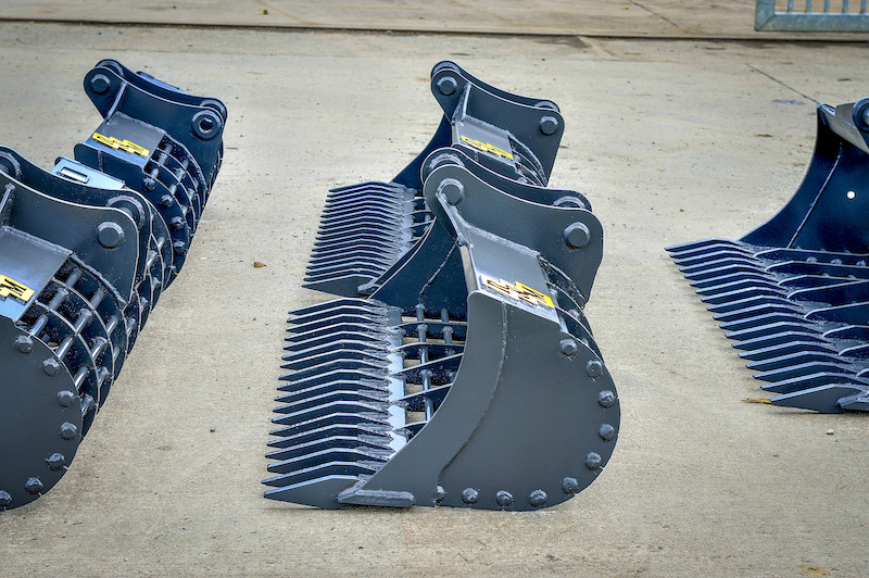 Selection of Grey Riddle Buckets side view